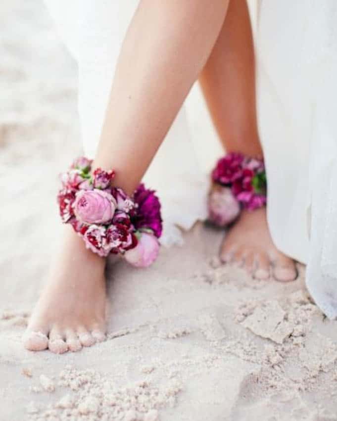 tobillera flores y playa